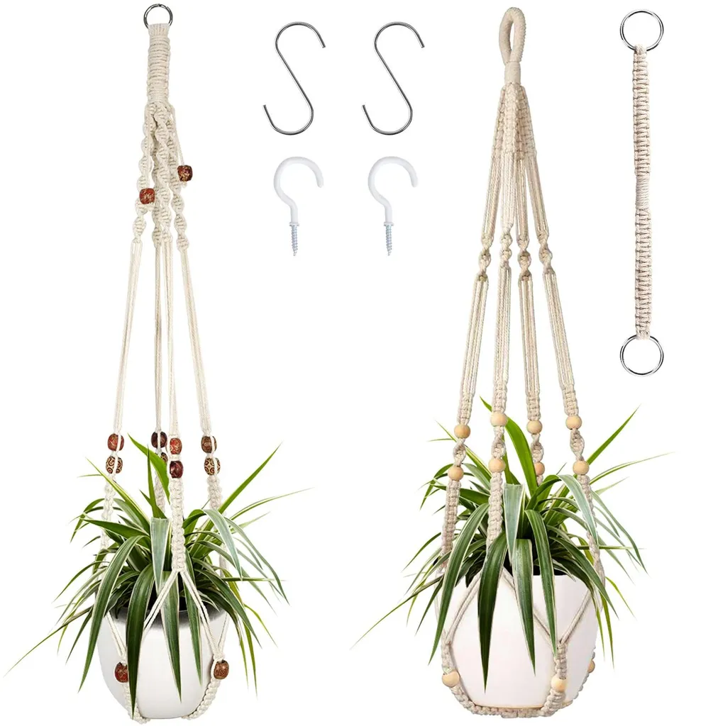 Suspension pour plantes macramé : gagnez de la place avec ce lot de 2 kits
