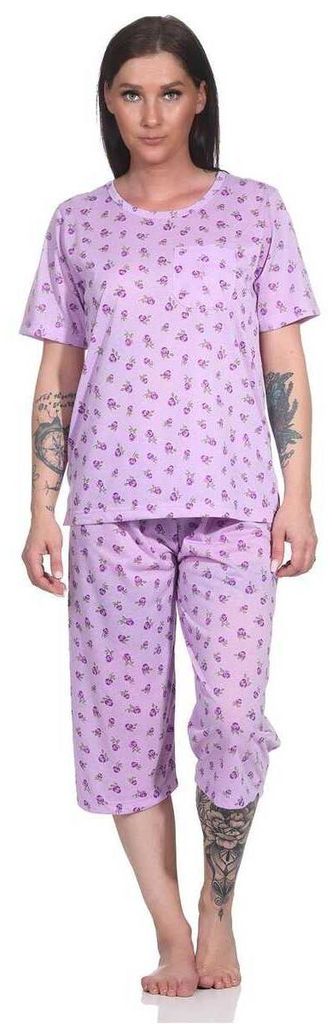 Damen Pyjama 3/4 Hose & Shirt Schlafanzug Hausanzug Sommer; Produktbild 