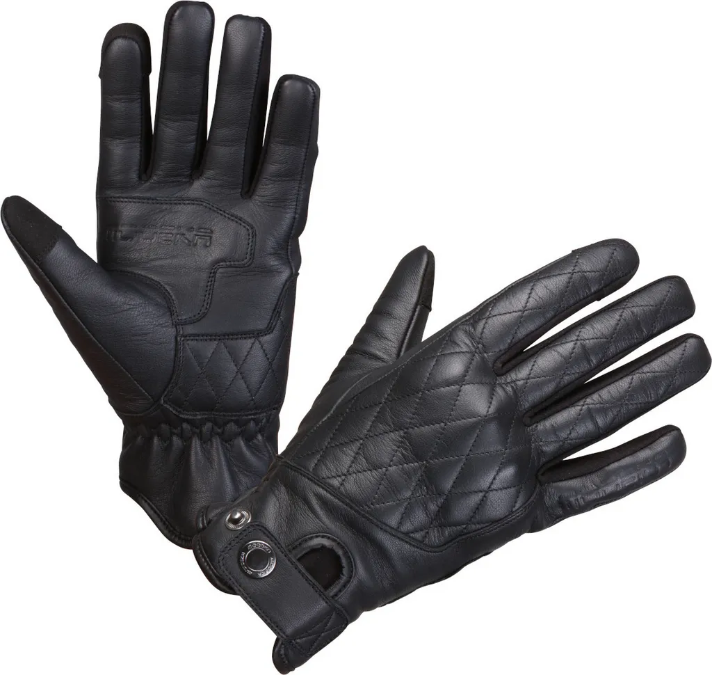 Gants Moto Femme Noir Modeka Celina XL avec Renforts et Cuir Souple