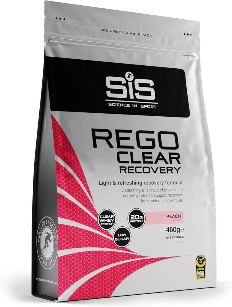 Science in Sport - SIS REGO Clear Whey Isolat Protein Recovery Drink – Pfirsich Geschmack – 460g – 20g Eiweiß pro Shake