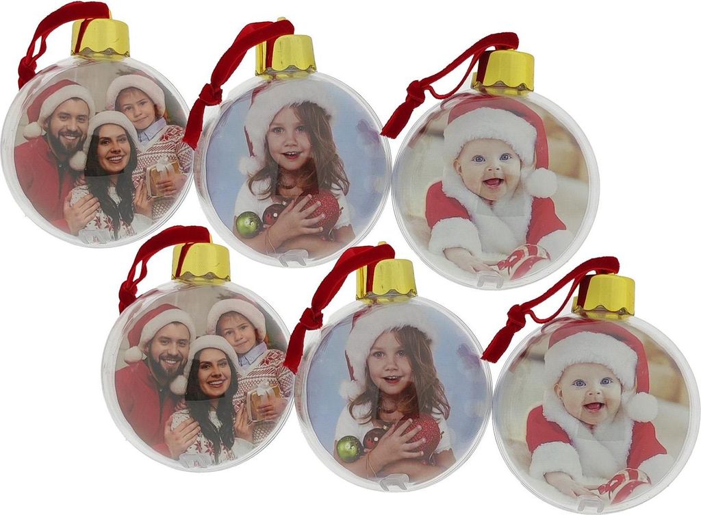 6er Set DIY Christbaumkugeln zum Befüllen 80mm – Personalisierbare Weihnachtskugeln Transparent für einzigartige Momente