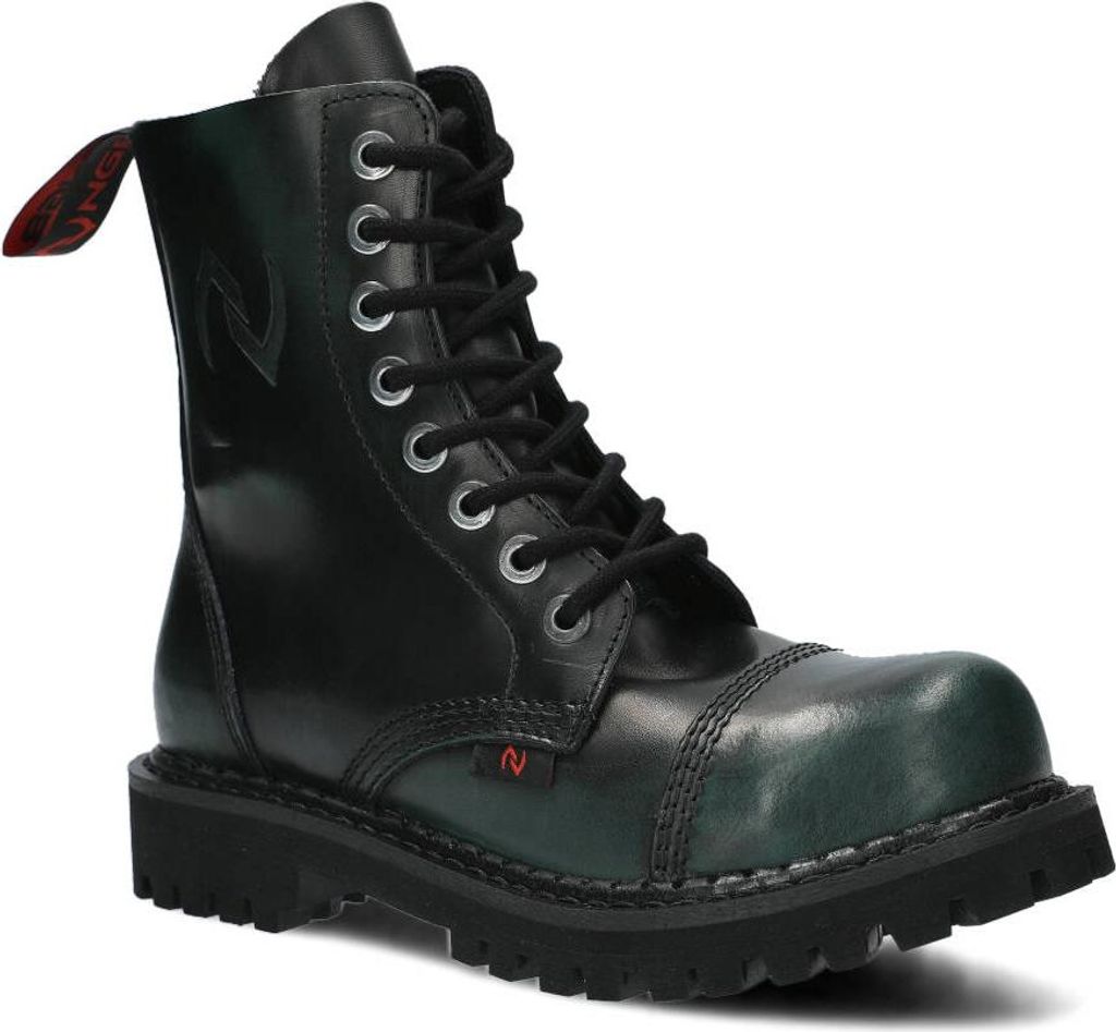 NAGABA Stahlkappenschuhe Damen Herren Stiefel 8H - Leder - Grün - Schwarz - 40