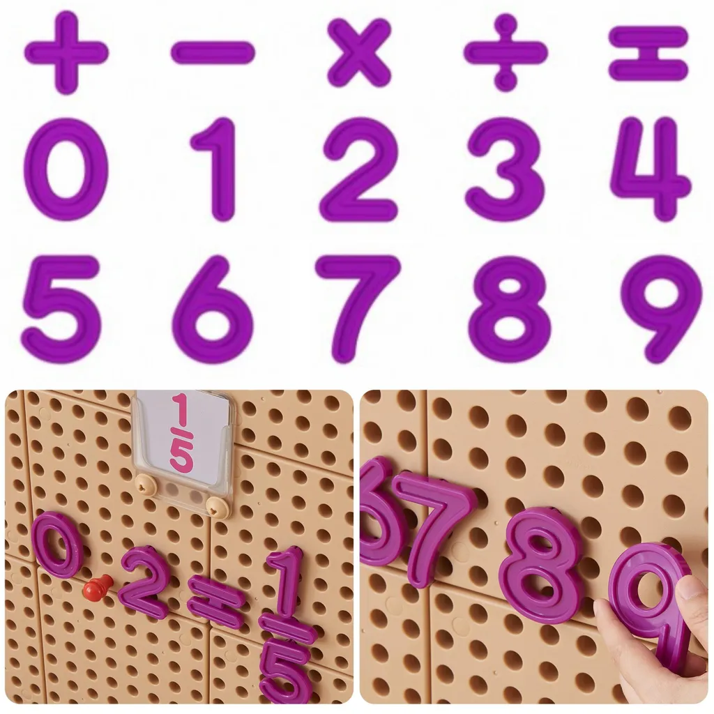 Matériel de calcul et mathématiques pour mur sensoriel STEM de 82 pièces