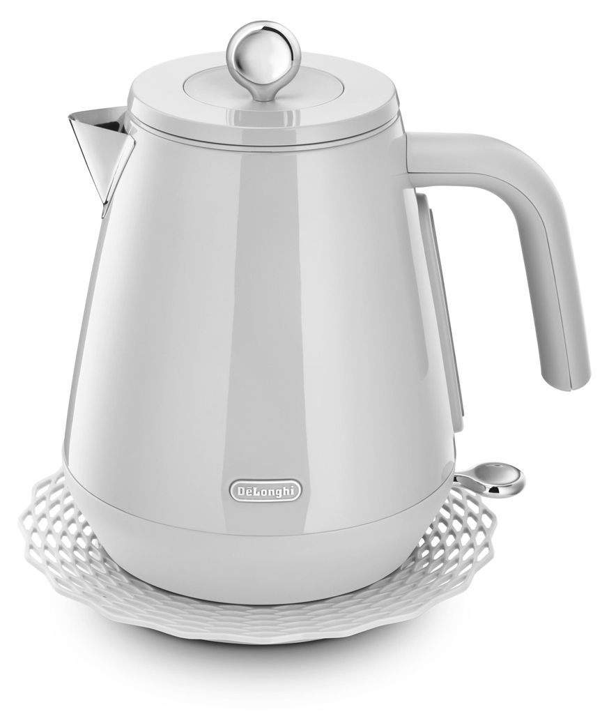 De'Longhi Eclectica Wasserkocher KBY2001.W Edelstahl 1,7 L 2200 W weiß