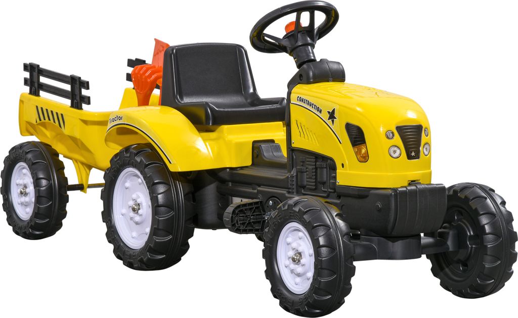 HOMCOM Šlapací traktor s přívěsem Šlapací auto Traktor Obrázek produktu 