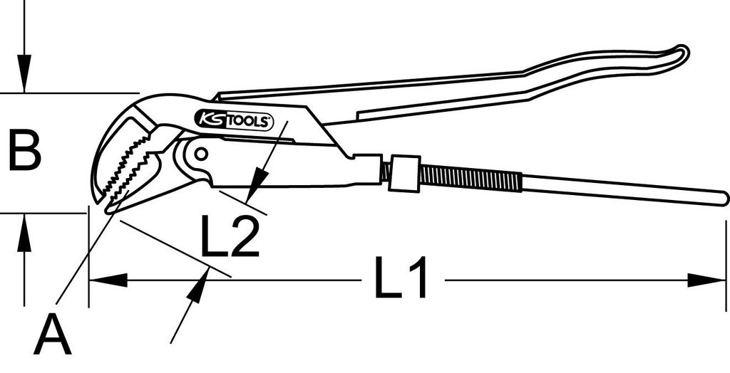 KS Tools BERYLLIUMplus Eckrohrzange 1.1/2", 962.4006