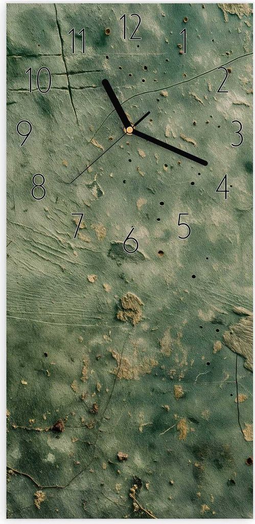 Wanduhr aus Glas mit Motiv Abblätternde Wandfarbe- 30 x 60 cm - inkl. Aufhängesystem