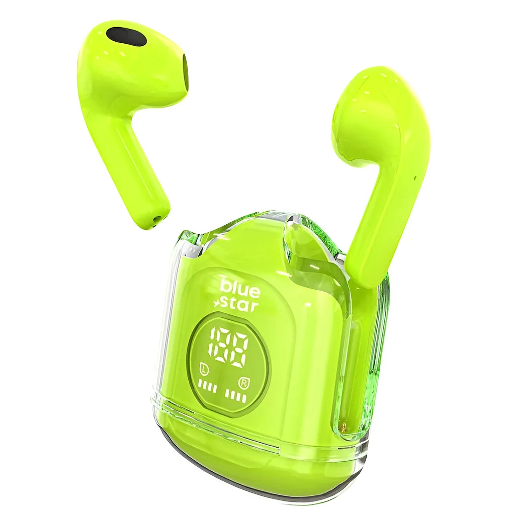 Blue Star, cuffie Bluetooth con microfono integrato 5 ore di durata della batteria, verde limone - 2