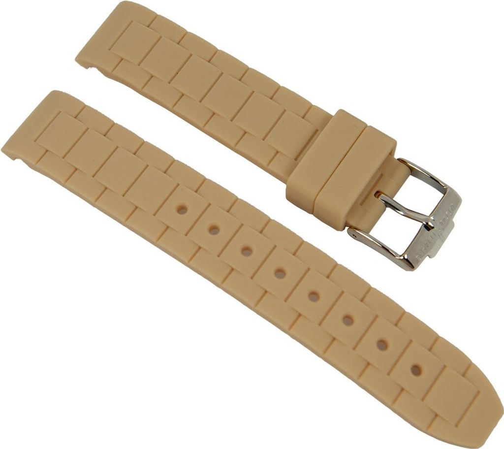 Ersatzband Jacques Lemans | Uhrenarmband Silikon Beige 18mm 1-1623M