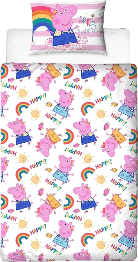 Parure de Lit Réversible Peppa Pig Multicolore en Microfibre Douceur