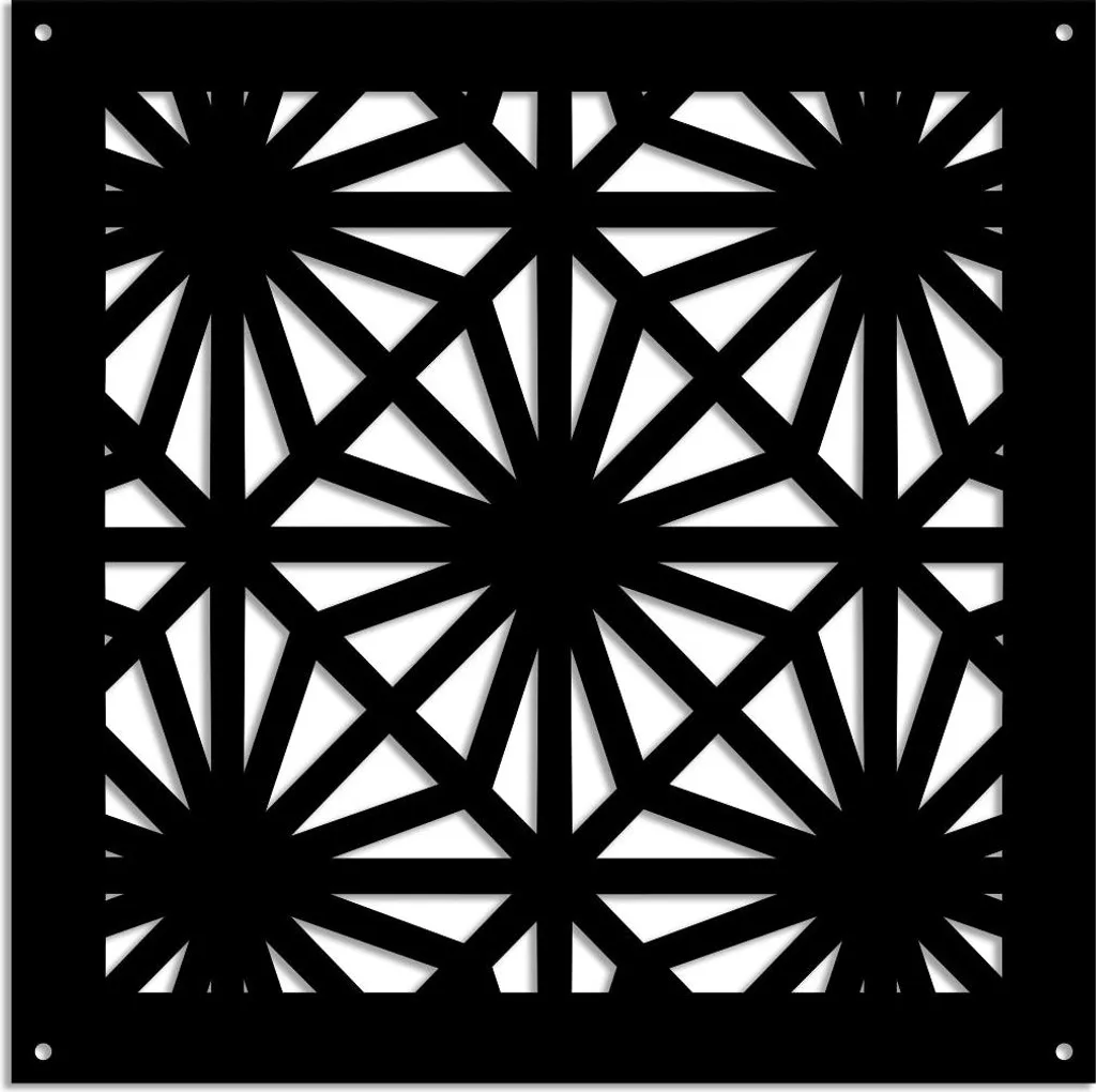Pannello Decorativo POLESTAR 98x98 Nero | Divisorio in PVC Traforato