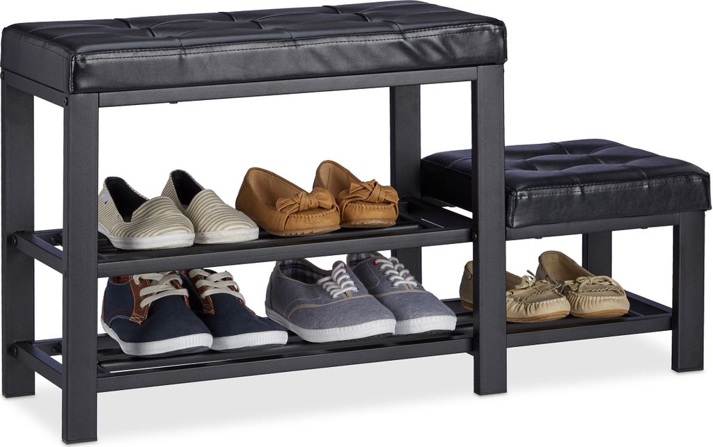 relaxdays 10023312_46 relaxdays   Schuhbank schwarz Immagine del prodotto 