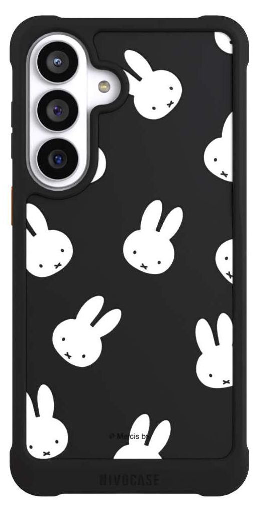 NIVOCASE Hülle für Samsung Galaxy S26+ Stoßfeste Handyhülle NIVOmax Case Schwarz Muster transparent Miffy