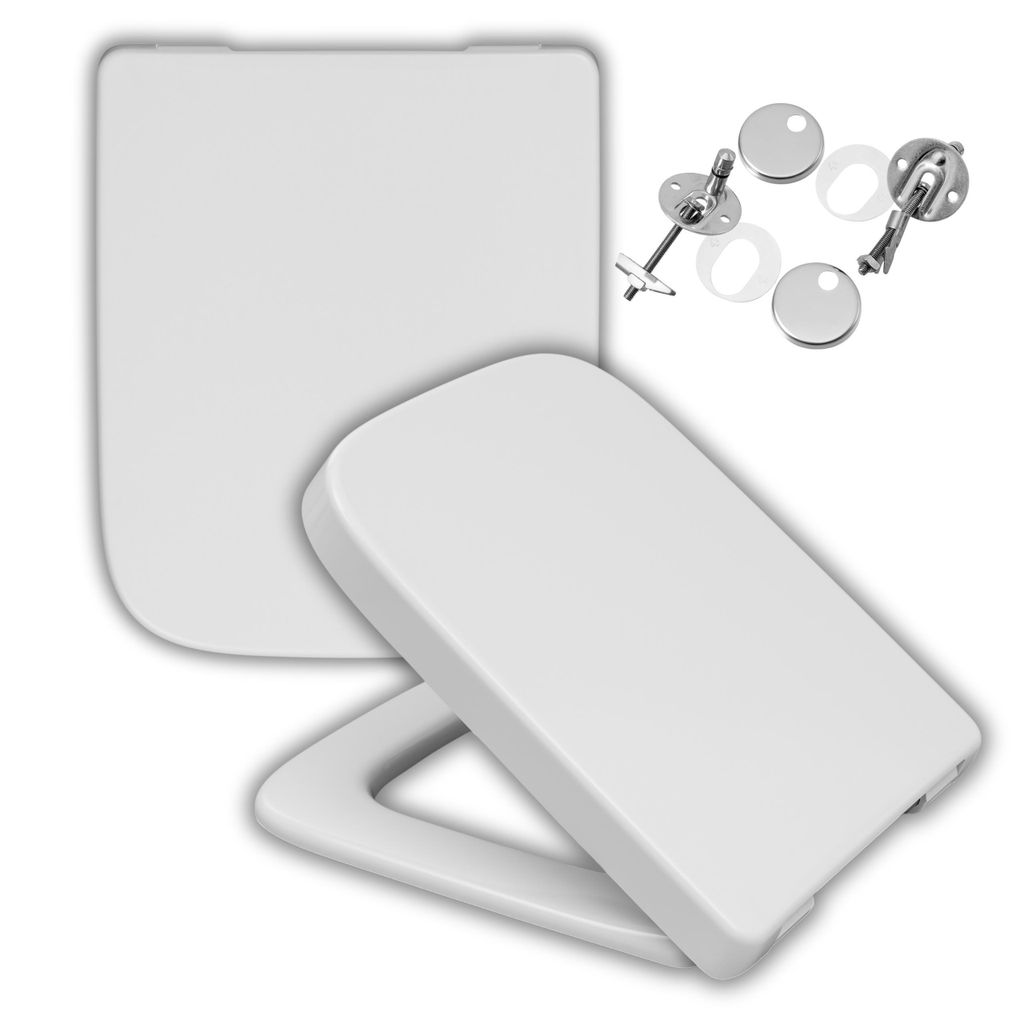 Antibakterieller WC Sitz für Keramag Renova Nr. 1 Plan 202150 & 202160, Toilettensitz mit Absenkautomatik, Duroplast Klositz, Toilettendeckel