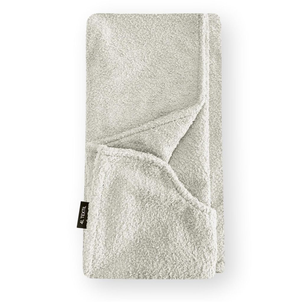 4L Textil Kuscheliges Ersatzbezug aus Bouclé LEO Premium-LINE Hundekorb Hundekissen Bezug Hundebett mit Bezug (Ersatzbezug, 80x60 cm, Beige-Grau)