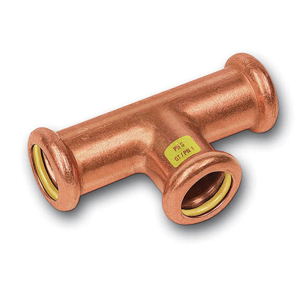 SANHA-Press Gas T-Stück : 15 (VE 1 Stk.) Anschluss Dimension: 15