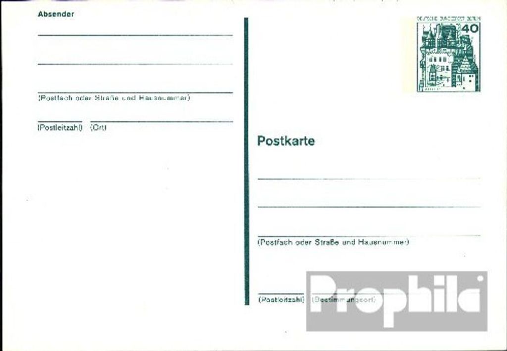 Belege Ganzsachen Berlin (West) 1977 P104 Amtliche Postkarte un Burgen u. Schlösser