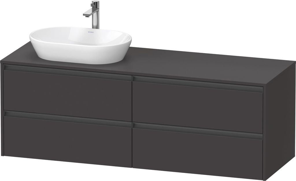 Duravit Ketho.2 Wastafelonderkast 160x55x56,8 cm Supermat Grafiet
