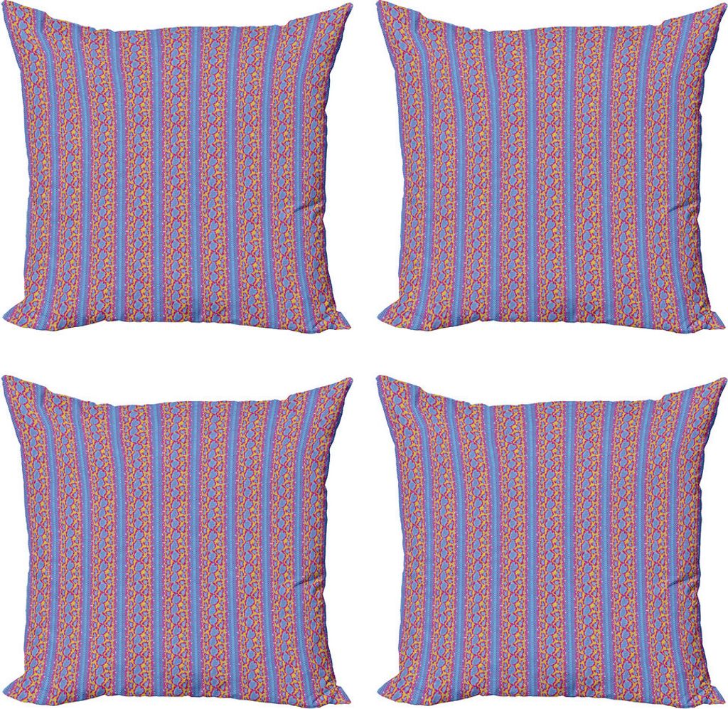 ABAKUHAUS Snakeskin drucken Kissenbezug Set (4 Stück), Wilde Reptilien- Kunst, Moderner Doppelseitiger Digitaldruck, 40 cm x 40 cm, Magenta Azure ...