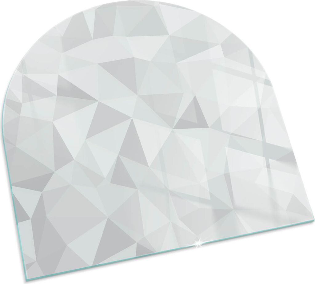Abstraktes geometrisches Muster – Glasbodenplatte für – Kaminofen – Kaminplatte Glas – Schutzglas – Funkenschutzplatte –Glasbodenplatt...