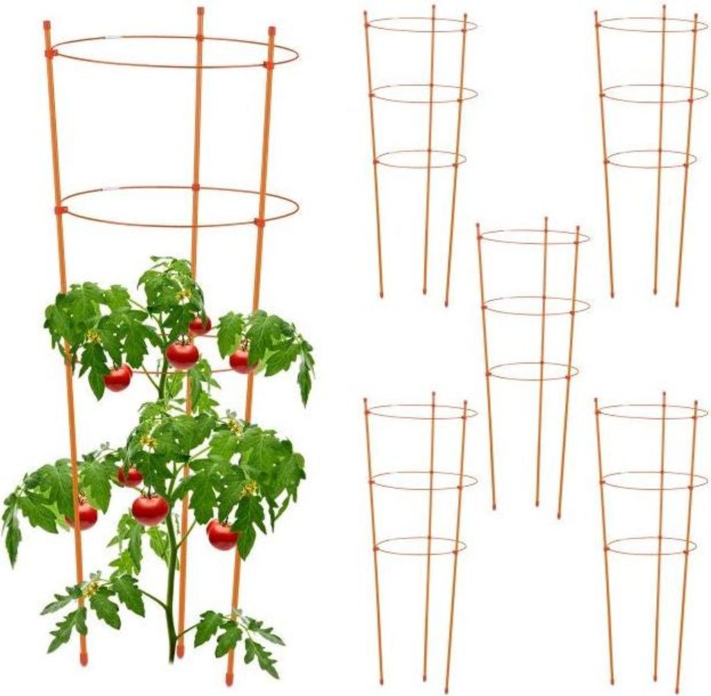 Pflanzenstütze 76 cm orange, 6er-Set