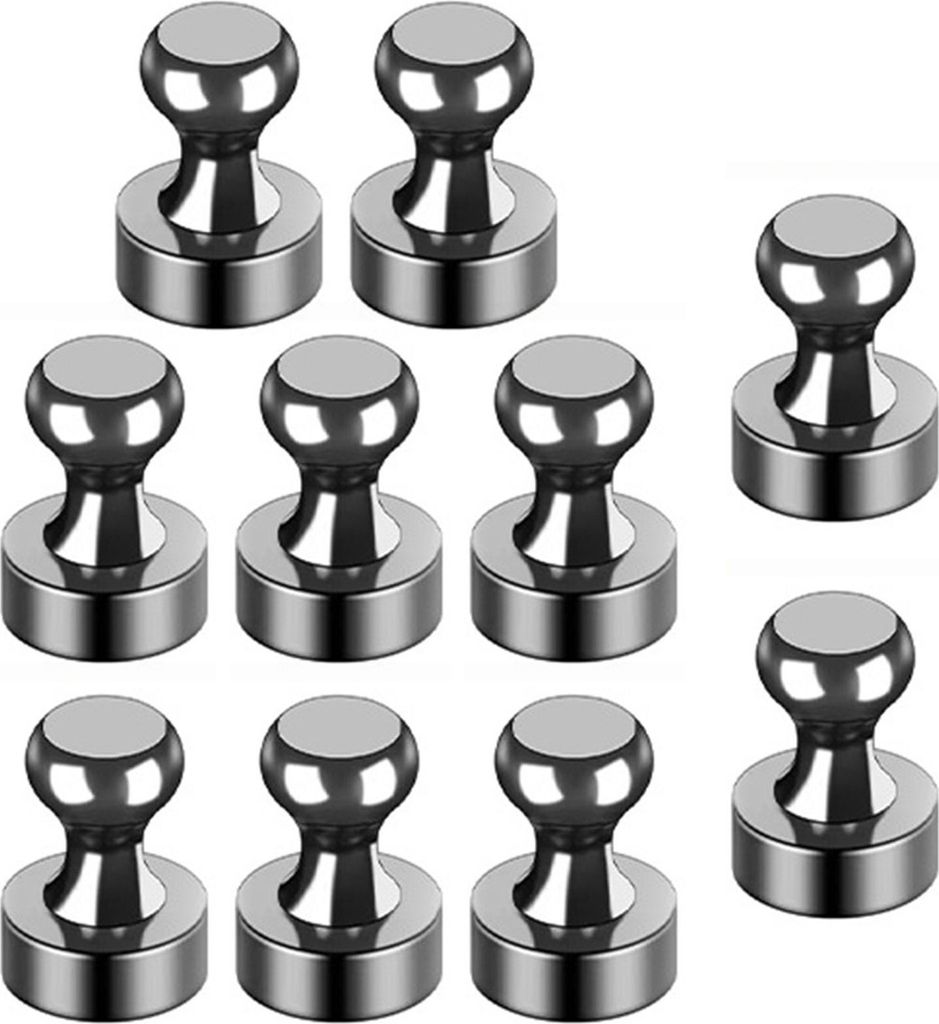 10 Stück Kühlschrankmagnete, magnetische Push-Pins aus Metall, polierte Oberfläche, weit verbreitete Kühlschrankmagnete, starke Kühlschrankmag...