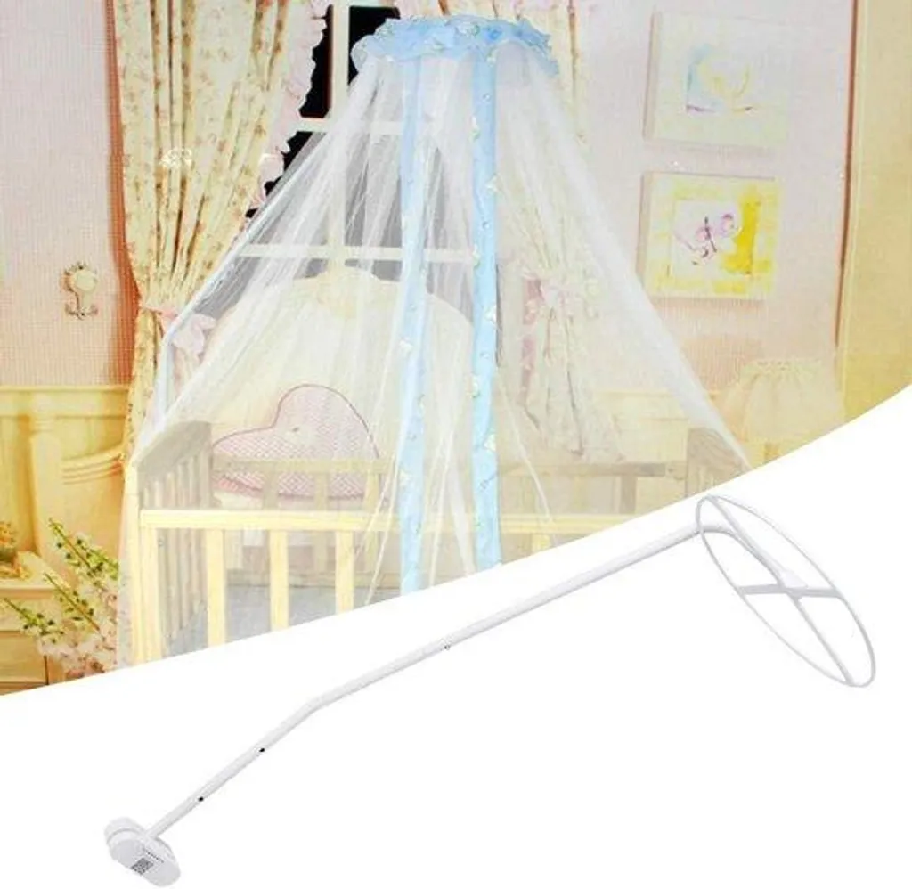 Flèche de lit bébé universelle en métal blanc avec fixation à clipser