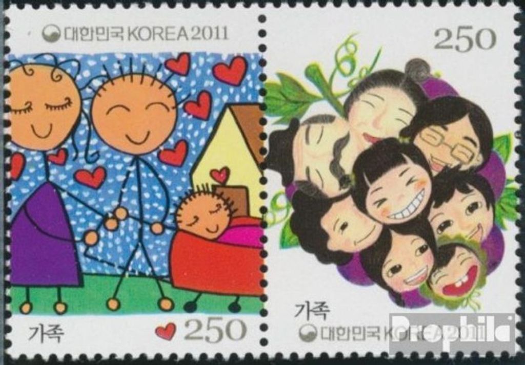 Briefmarken Süd-Korea 2011 Mi 2814-2815 Paar (kompl.Ausg.) postfrisch Familie