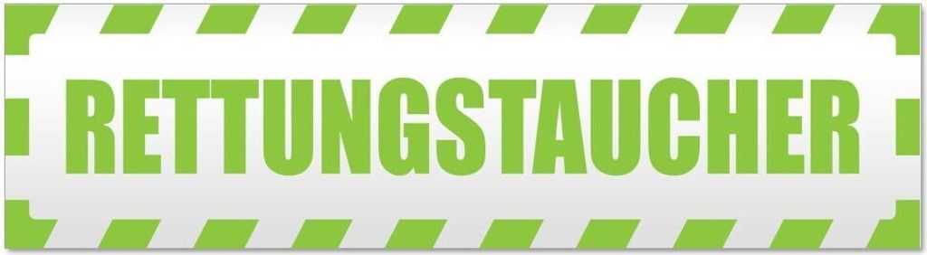 Kiwistar Rettungstaucher gestreift Magnetschild Schild magnetisch - 30cm Lindgrün - Magnetfolie für Auto PKW Kfz