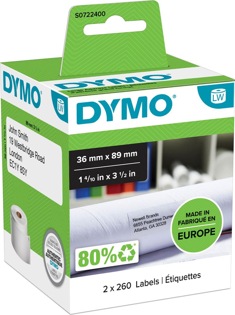 DYMO Original LabelWriter Adressetiketten (Groß) | 36 mm x Produktbild 