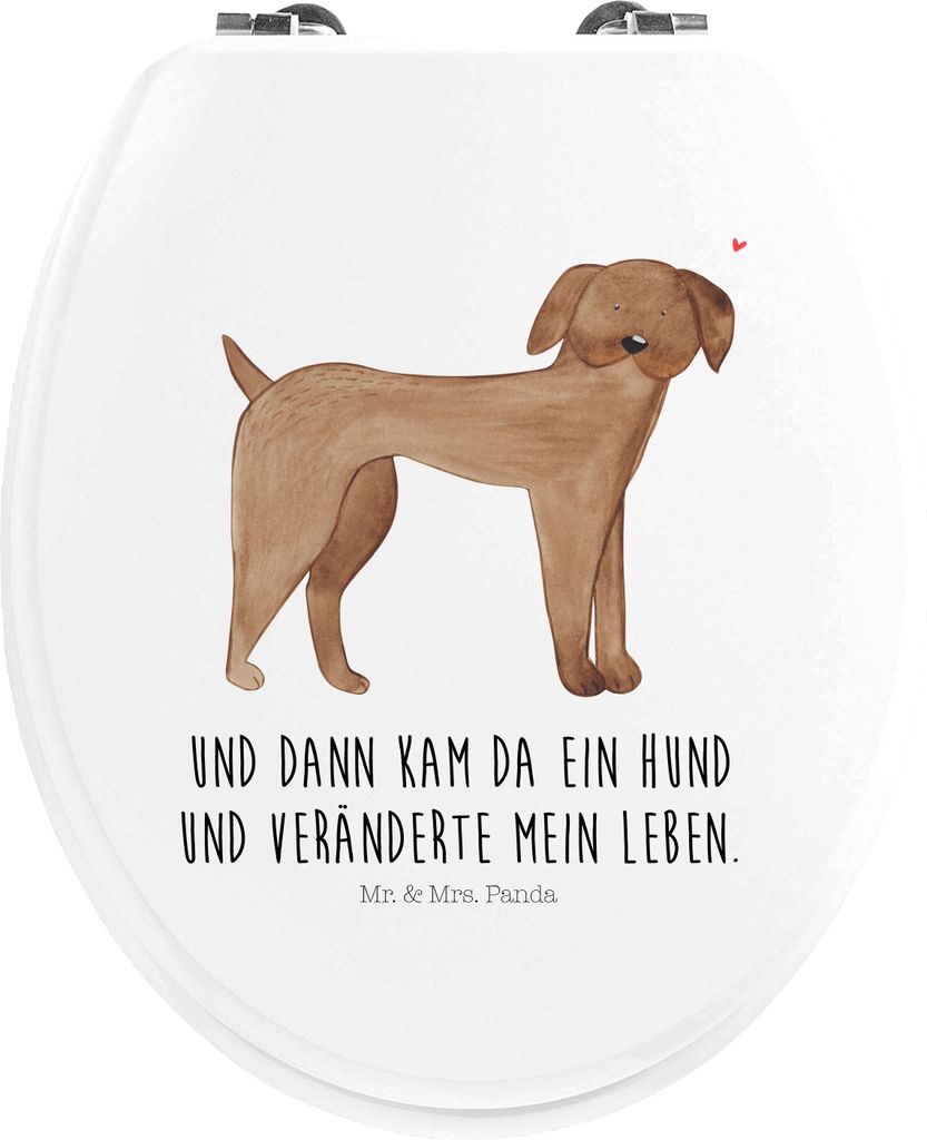 Mr. & Mrs. Panda Toilettenbrille Hund Dogge - Weiß - Geschenk, Hunde, Toilettendeckel, Deutsche, Herz, WC-Sitz, WC Sitz, Klo-Deckel, Brille, decke...