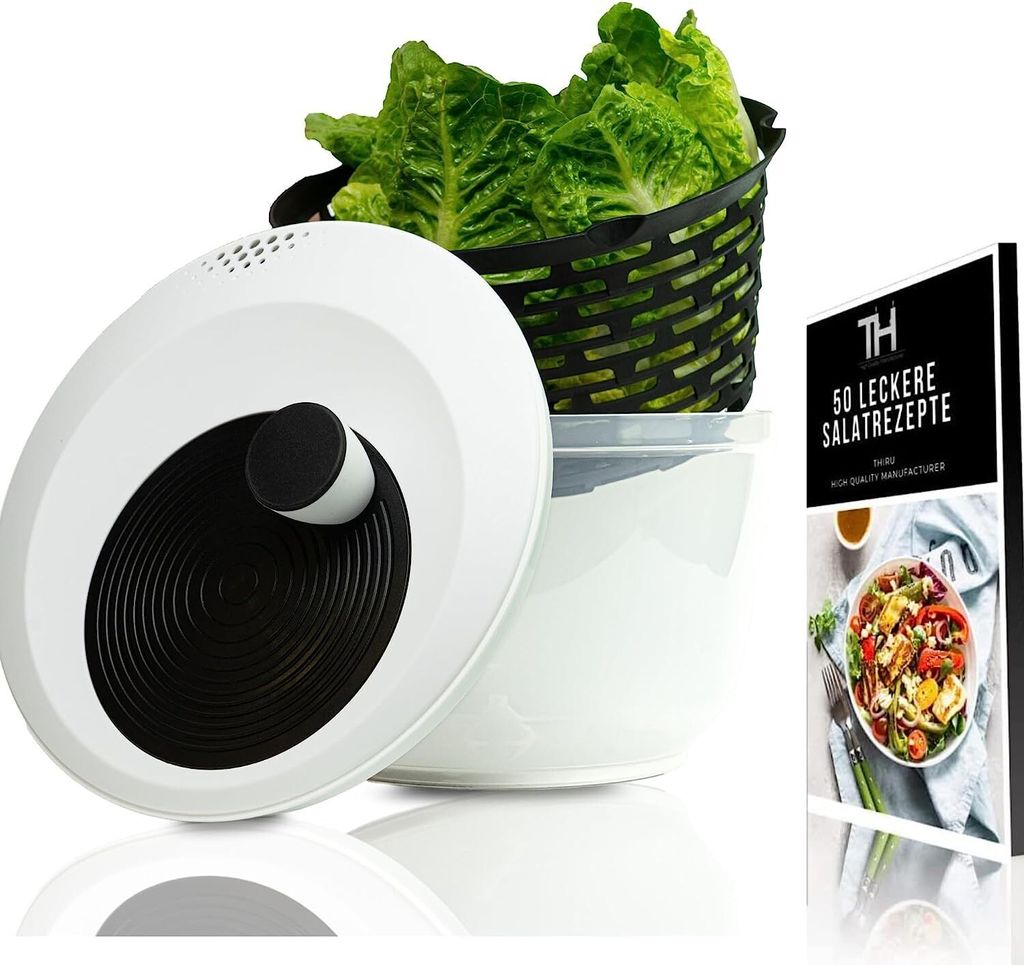 Thiru Salatschleuder - BPA FREI - 2in1 Schleuder & Produktbild 