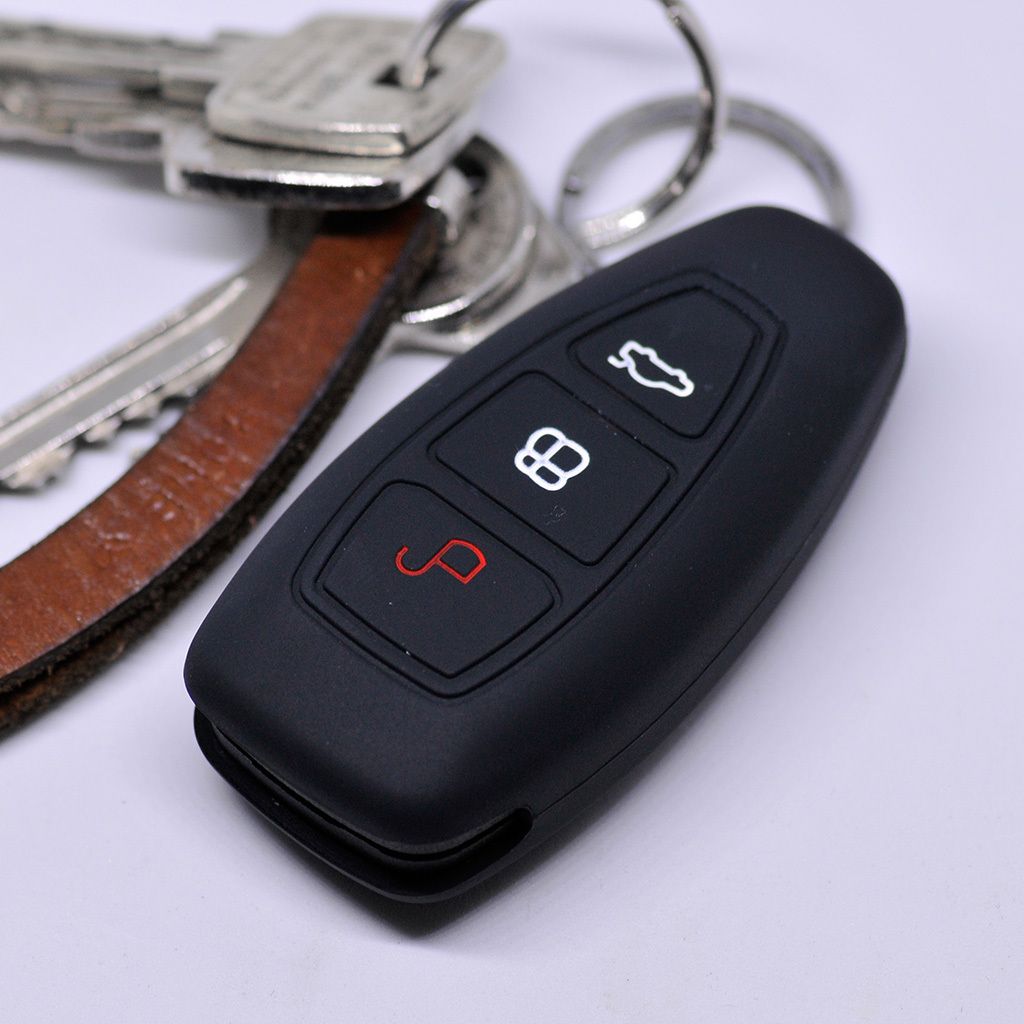 Auto Schlüssel Hülle Silikon Schutz Cover Schwarz Produktbild 