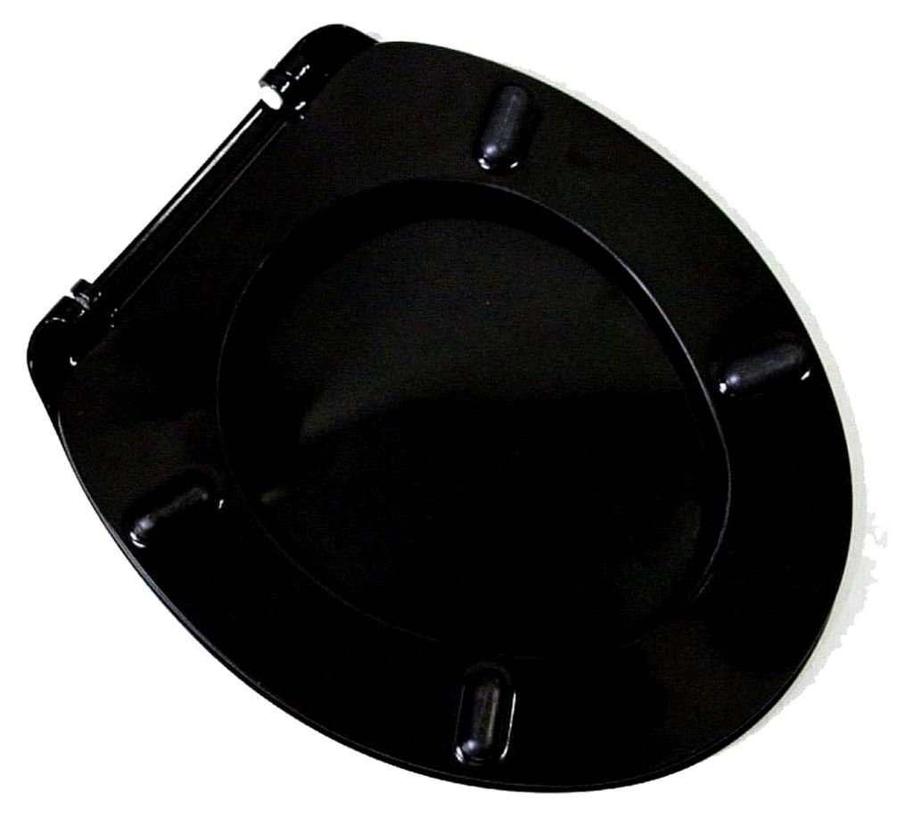 Schwarzer Toilettensitz mit Puffer aus europäischem Harz, verstärkt und universell einsetzbar