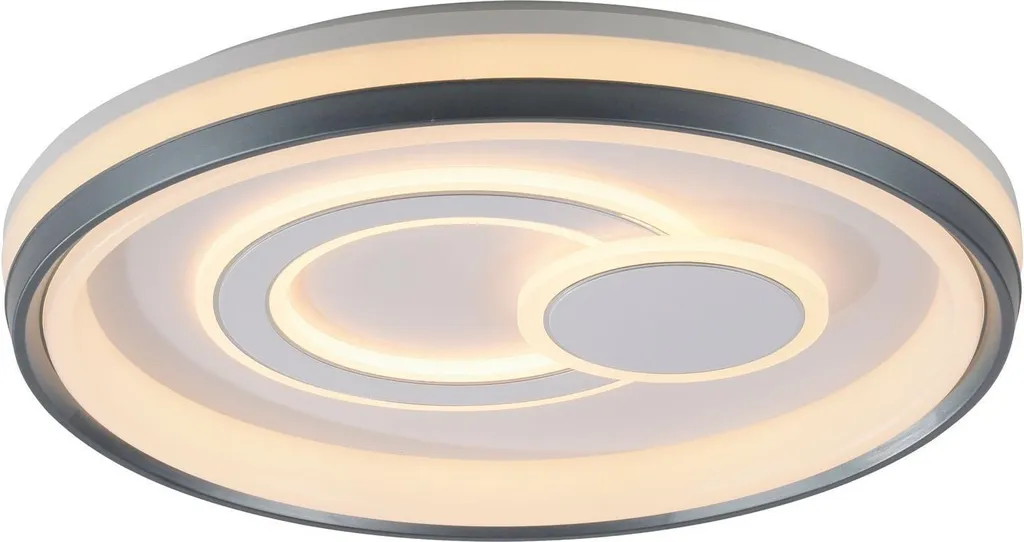 Plafonnier LED 50 cm noir et blanc dimmable en plastique et métal