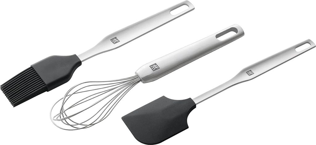 Zwilling Twin Backset 3-teilig – Edelstahl Schneebesen, Backpinsel & Spatel mit Silikon, hitzebeständig, spülmaschinenfest, Backzubehör Set