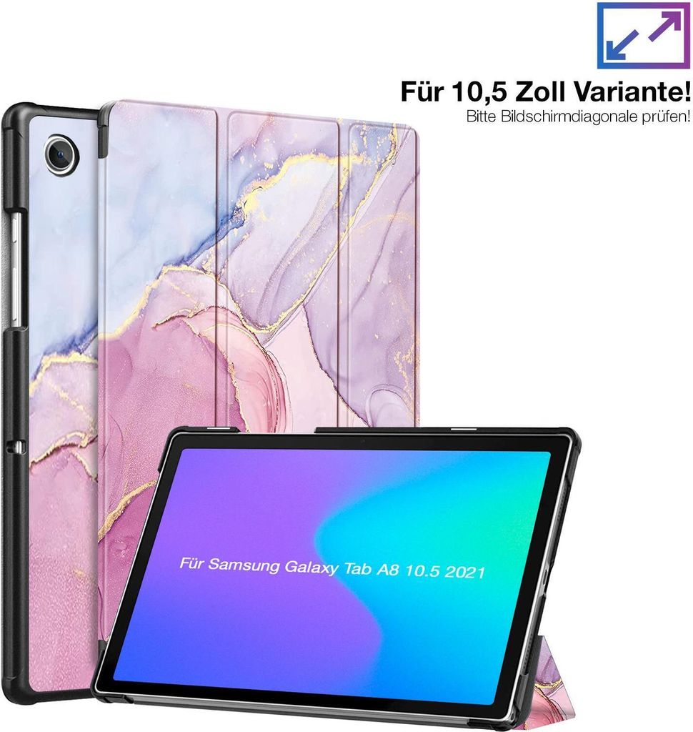 Schutzhülle für Samsung Galaxy Tab A8 10.5 2021 Cover Case Schutz Tablet Farbe: Glitzernder Marmor