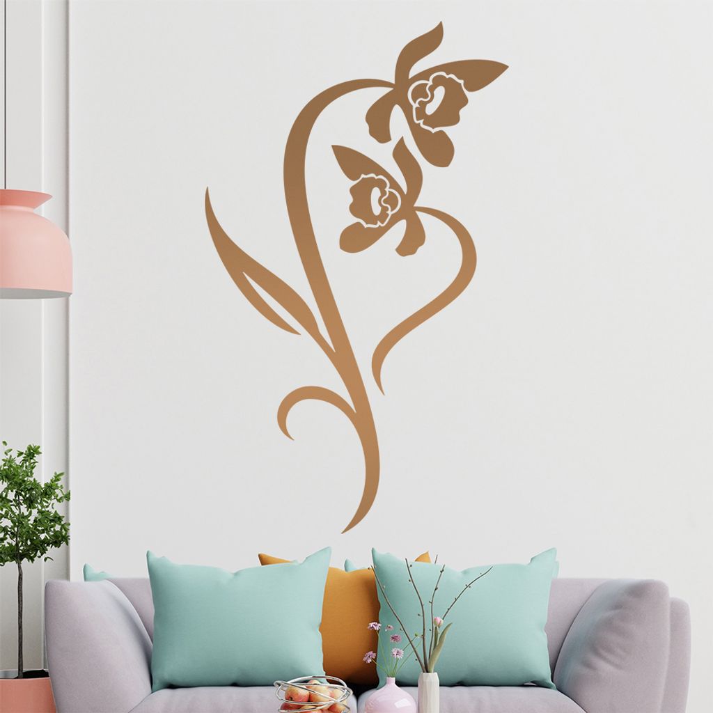 Narzisse - Linien Wandtattoo in 6 Größen - Wandaufkleber Wall Sticker - Dekoration, Küche, Wohnzimmer, Schlafzimmer, Badezimmer