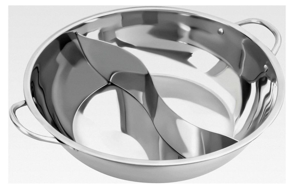 Kochtopfset Hot Pot, 34 cm Edelstahl Chinesischer Feuertopf mit Deckel