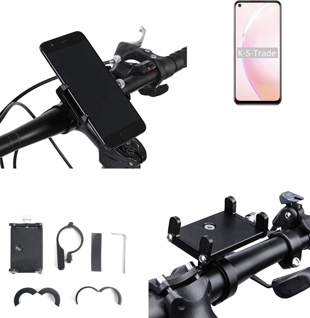 K-S-Trade Handyhalterung für das Fahrrad kompatibel mit Oppo A93s 5G Halter Lenkstange Fahrradhalterung Motorrad Bike Mount Befestigung Smartphone
