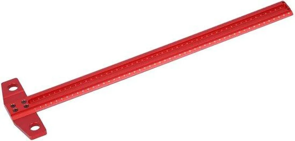 Règle carrée transparente rouge idéale pour mesurer et couper le verre