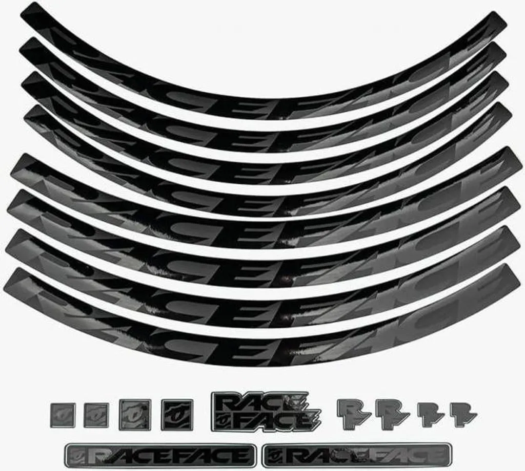 Autocollants Race Face XL noirs haute résistance pour jantes de vélo