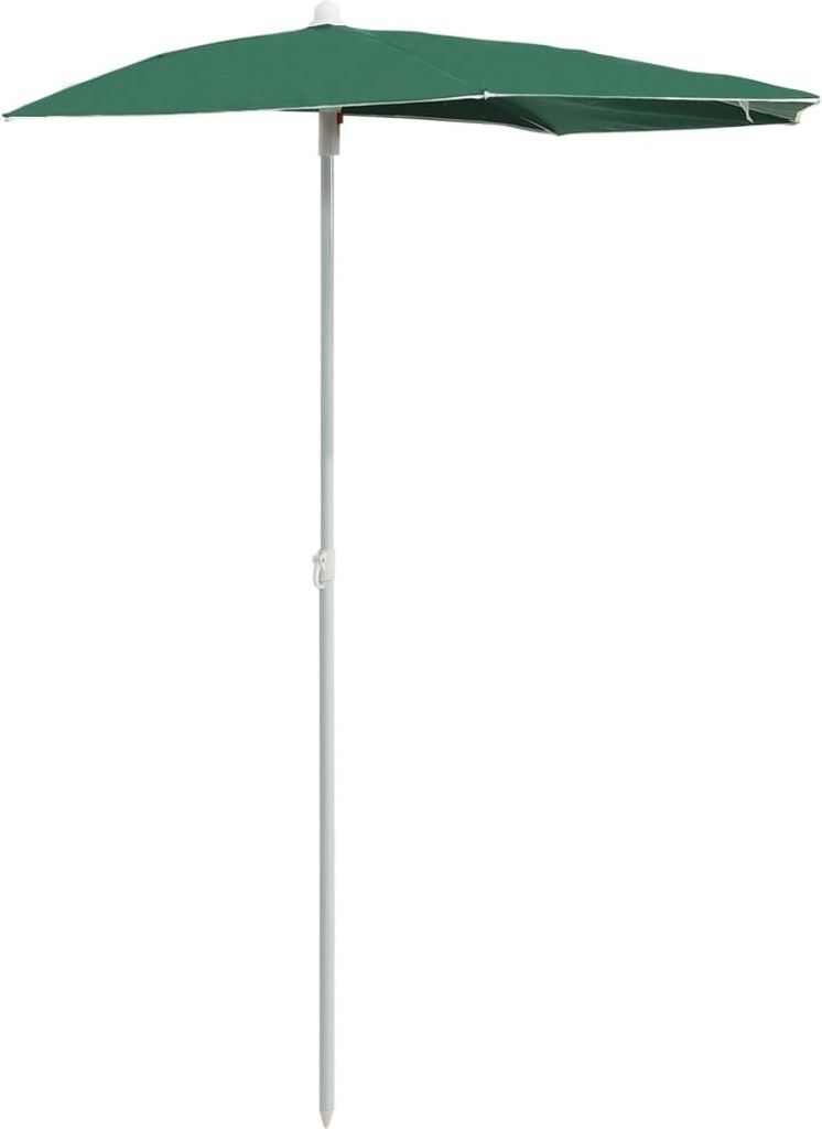 Halb-Sonnenschirm mit Mast 180x90 cm Grün