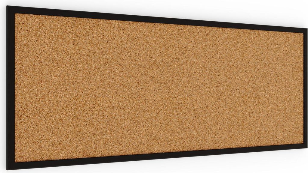 Bacheca in sughero 100x40 cm cornice in legno NERA Immagine del prodotto 
