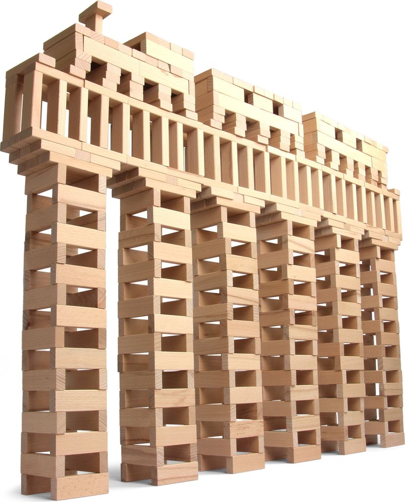 MaderaBlocks 250 XXL-Holzbausteine Natur, perfekte Ergänzung, 100% Ravensburg Bauklötze Holz unbehandelt Kinder Konstruktions-Spielzeug
