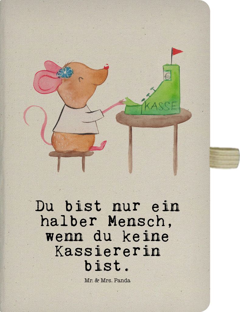Mr. & Mrs. Panda Kladde Kassiererin Herz - Transparent - Geschenk, Lustig, Kassenwartin, Spruch, Schreibheft, Journal, Tagebuch, notizbuch, Witzig,...