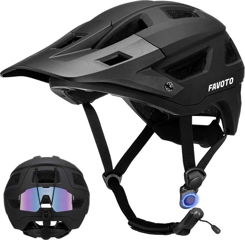 Casque de Vélo pour Randonnée VTT Confortable et Réglable Noir Mat Taille L