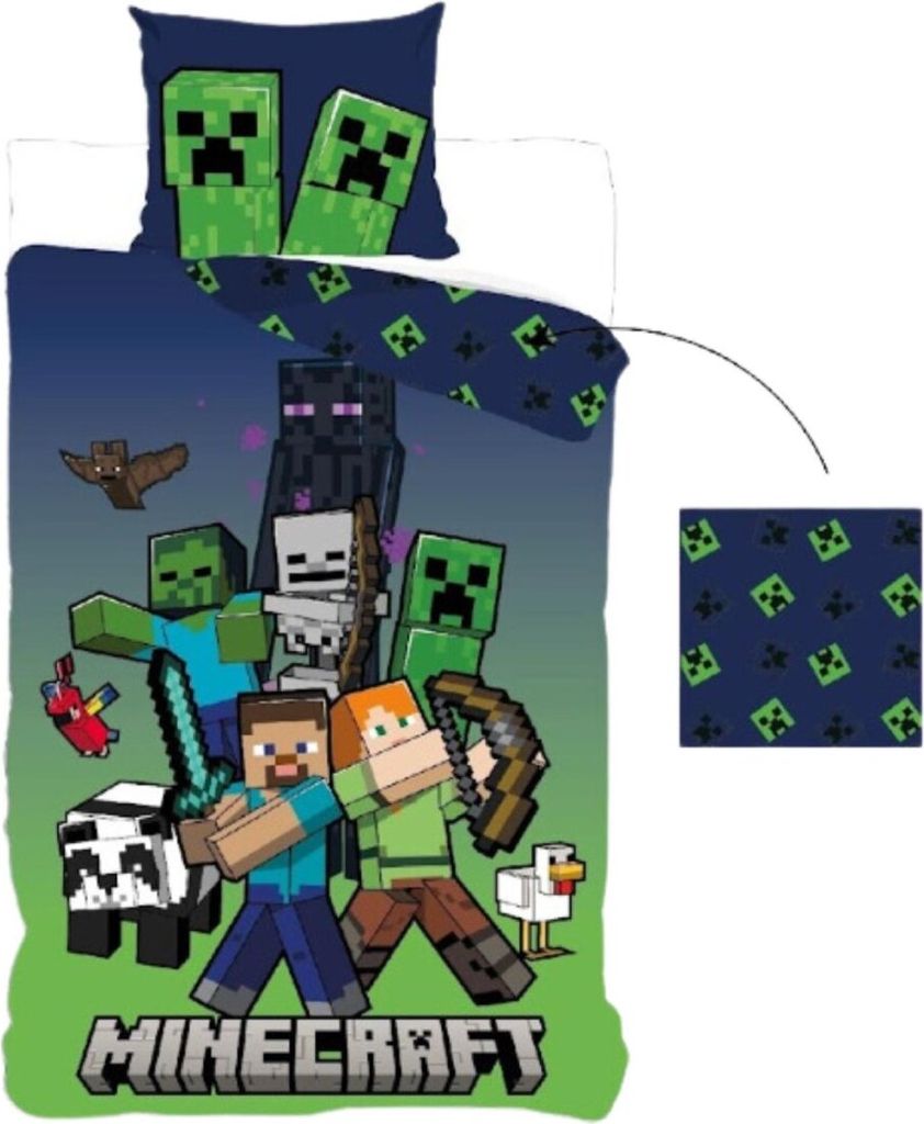 Pościel dziecięca 140x200 Pościel Minecraft Crepper Alex Zdjęcie produktu 
