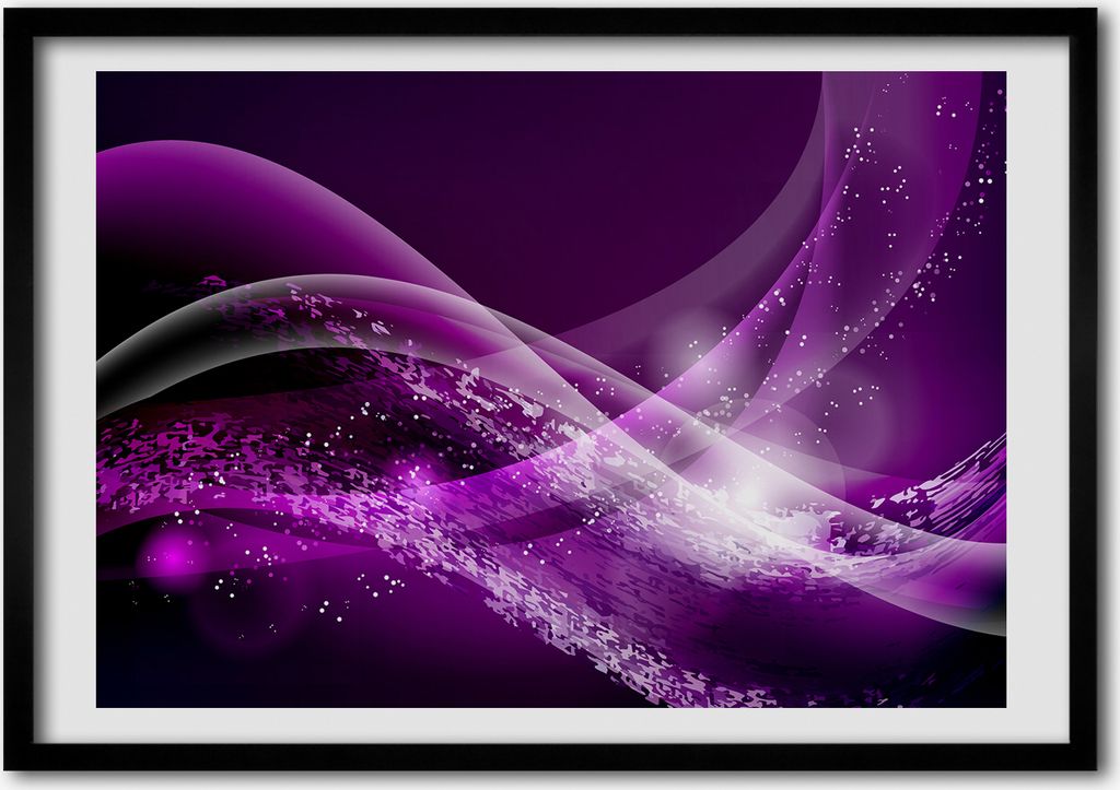 Bild - Bilderrahmen - 100 cm x 70 cm - MDF - Rahmen - Foto - Wandkunst abstrakte Welle