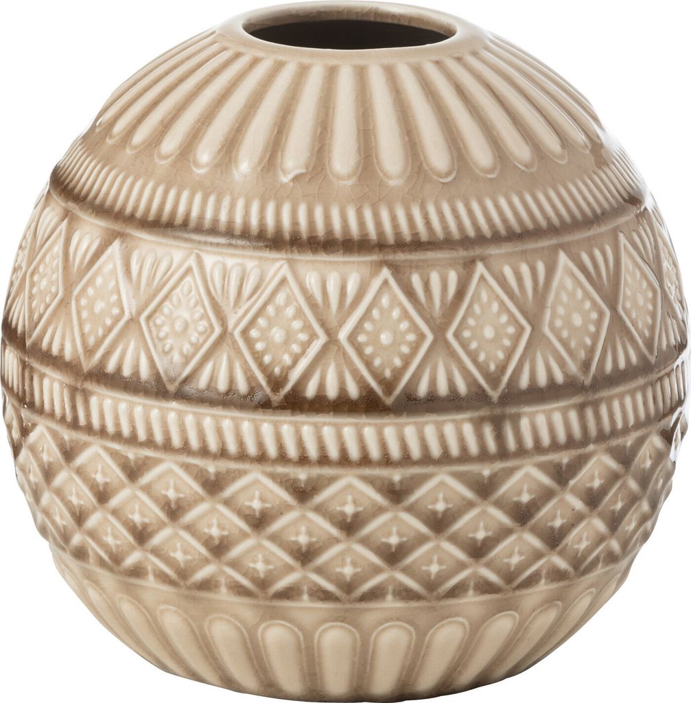 J-Line Vase Ball Etnisch Porzellan Beige Large